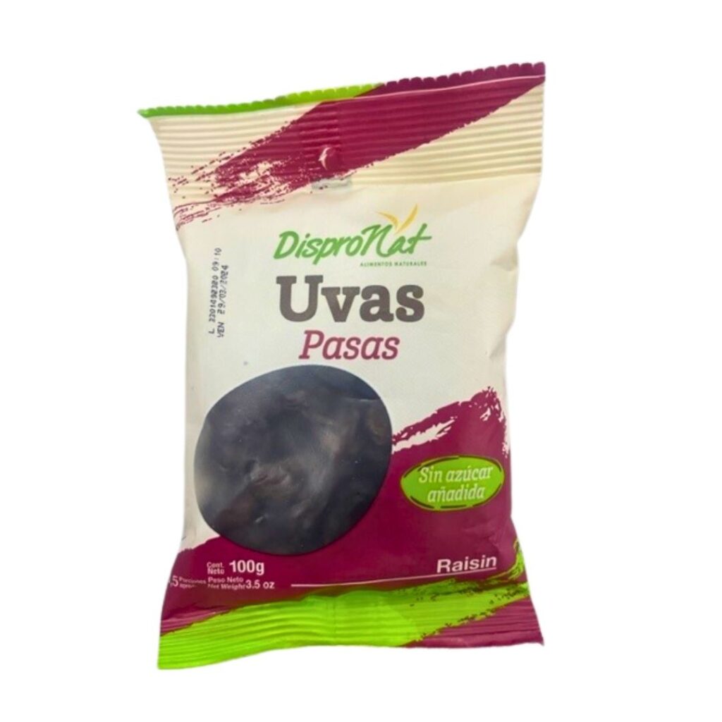 Uvas Pasas por 100 gramos